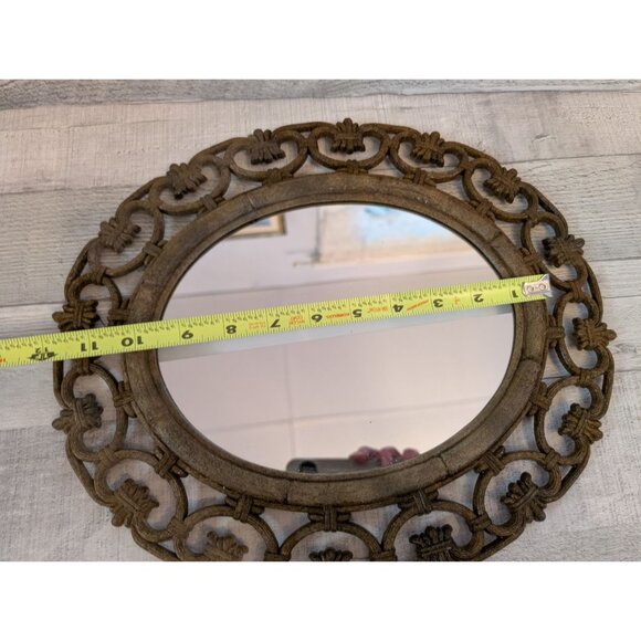 Ornate Oval Wall Mirror With Vintage-Style Frame & Intricate Scroll Design - Picture 3 of 6